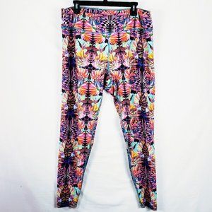 Personal Record Tropical Paradise Leggings Plus Size 3 20 22 Yoga Work Out USA